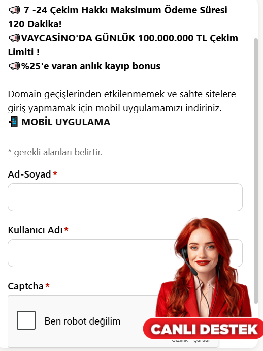 vaycasino online desteği